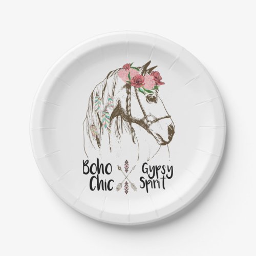 Cute Horse Boho Western Country  Party Equestrian Paper Plates