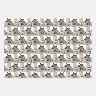 Cute Horse Chewing on a Fence Post Wrapping Paper Sheets