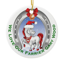 Cute Horse Christmas Gift for Farrier Ceramic Ornament