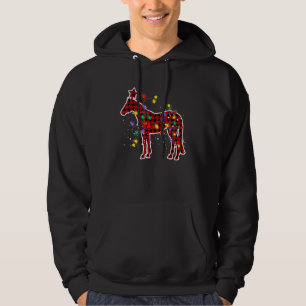 Cute Horse Christmas Pajamas Xmas Tree Lights For Hoodie