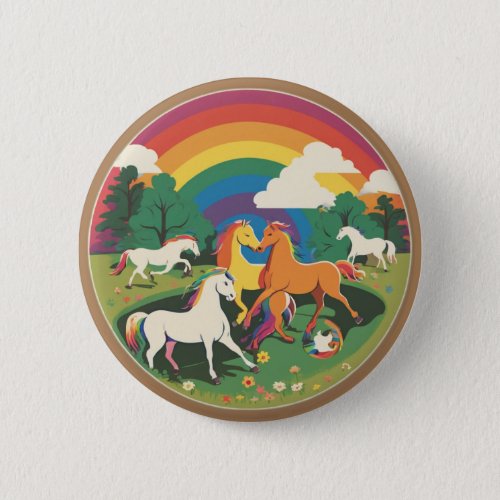 Cute Horse Family Button