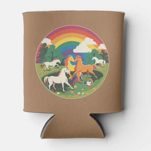 Cute Horse Family Can Cooler