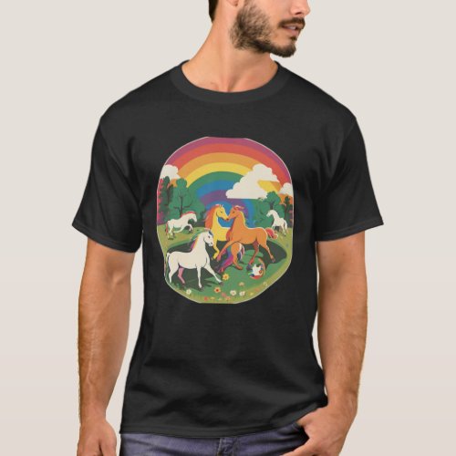 Cute Horse Family T_Shirt
