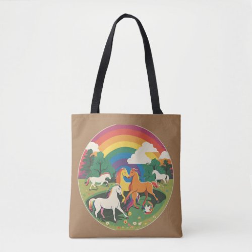 Cute Horse Family Tote Bag