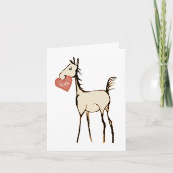 Cute Horse Foal Valentine's Day Card by PaintingPony at Zazzle