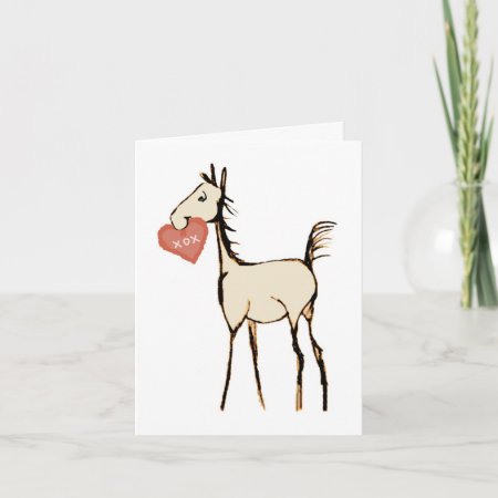 Cute Horse Foal Valentine's Day Card