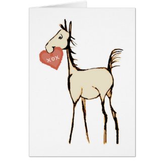 Cute Horse Foal Valentine's Day Card