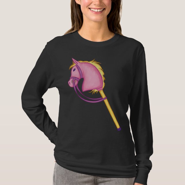 Cute horse for girls women and ladies hobby horse  T-Shirt (Front)