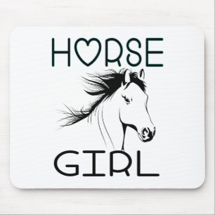 Cute Horse Girl Equestrian CowgirlHorses Pony Mouse Pad