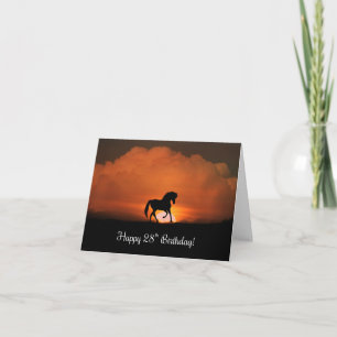 Cute Horse Happy 28th Birthday Super Sweet Card