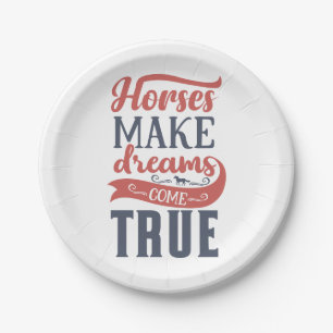 Cute Horse - Horses Dreams Equestrian Cowgirl Paper Plates
