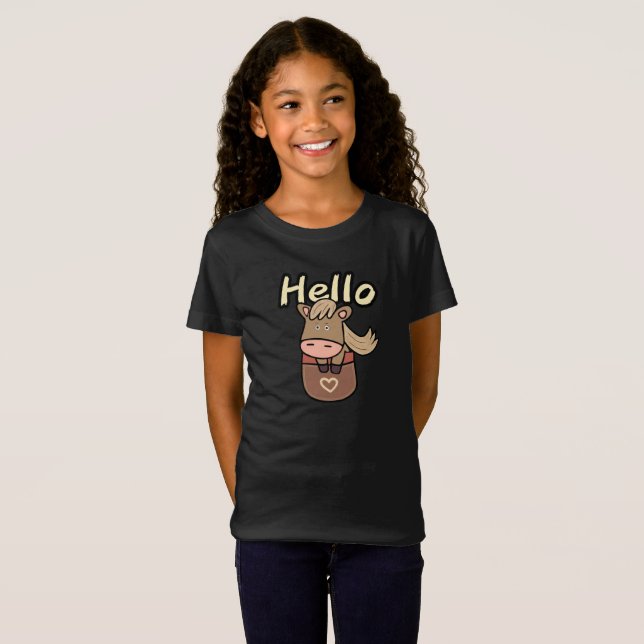 Cute horse in pocket T-Shirt (Front Full)