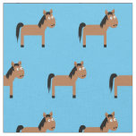 Cute Horse Kid Baby Nursery Blue Fabric