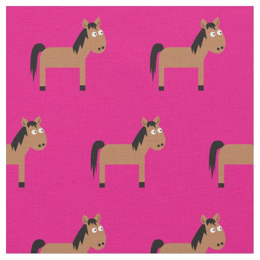 Cute Horse Kid Baby Nursery Hot Pink Fabric