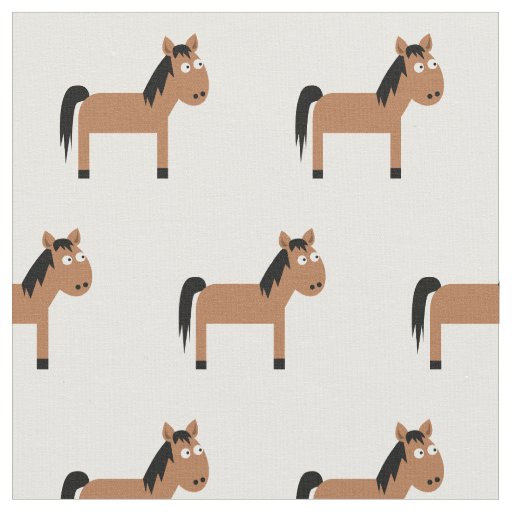 Cute Horse Kid Baby Nursery White Fabric
