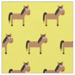 Cute Horse Kid Baby Nursery Yellow Fabric