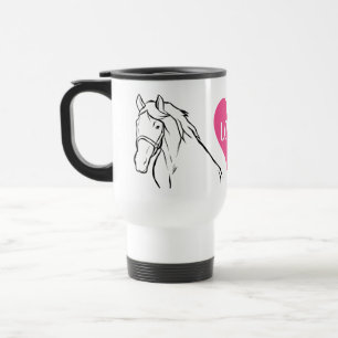 Cute Horse Lover Equestrian Country Cowgirl Farm Travel Mug