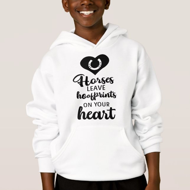 Cute Horse Lover Equestrian Horses Cowboy Pony Hoodie (Front)