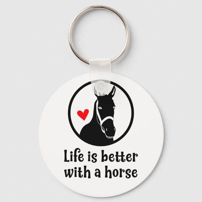 Cute Horse Lover Farm Western Cowgirl Pony Rodeo Keychain (Front)