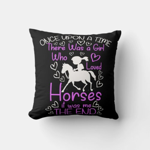 Cute Horse lover Girl Riding Cowgirl Throw Pillow