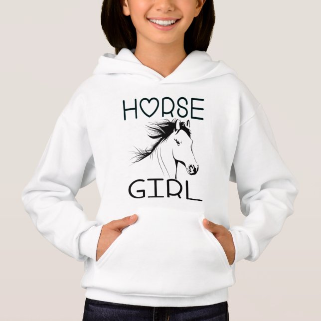 Cute Horse Lover  Horses Equestrian Cowgirl  Farm Hoodie (Front)