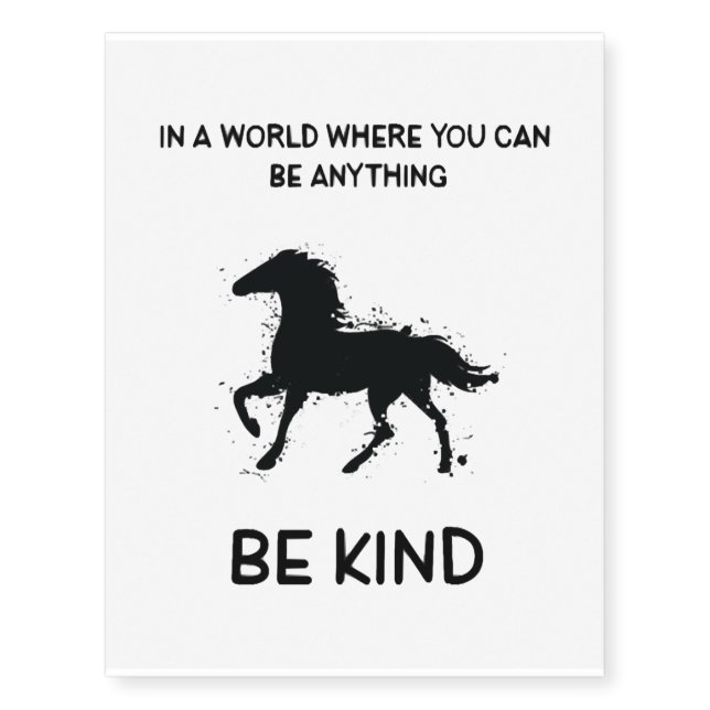 Cute Horse Lover Quotes Temporary Tattoos (Front)