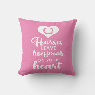 Cute Horse Lover Yellow Western Equestrian Pink Throw Pillow