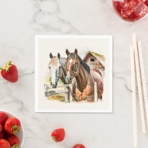Cute horse lovers party napkins