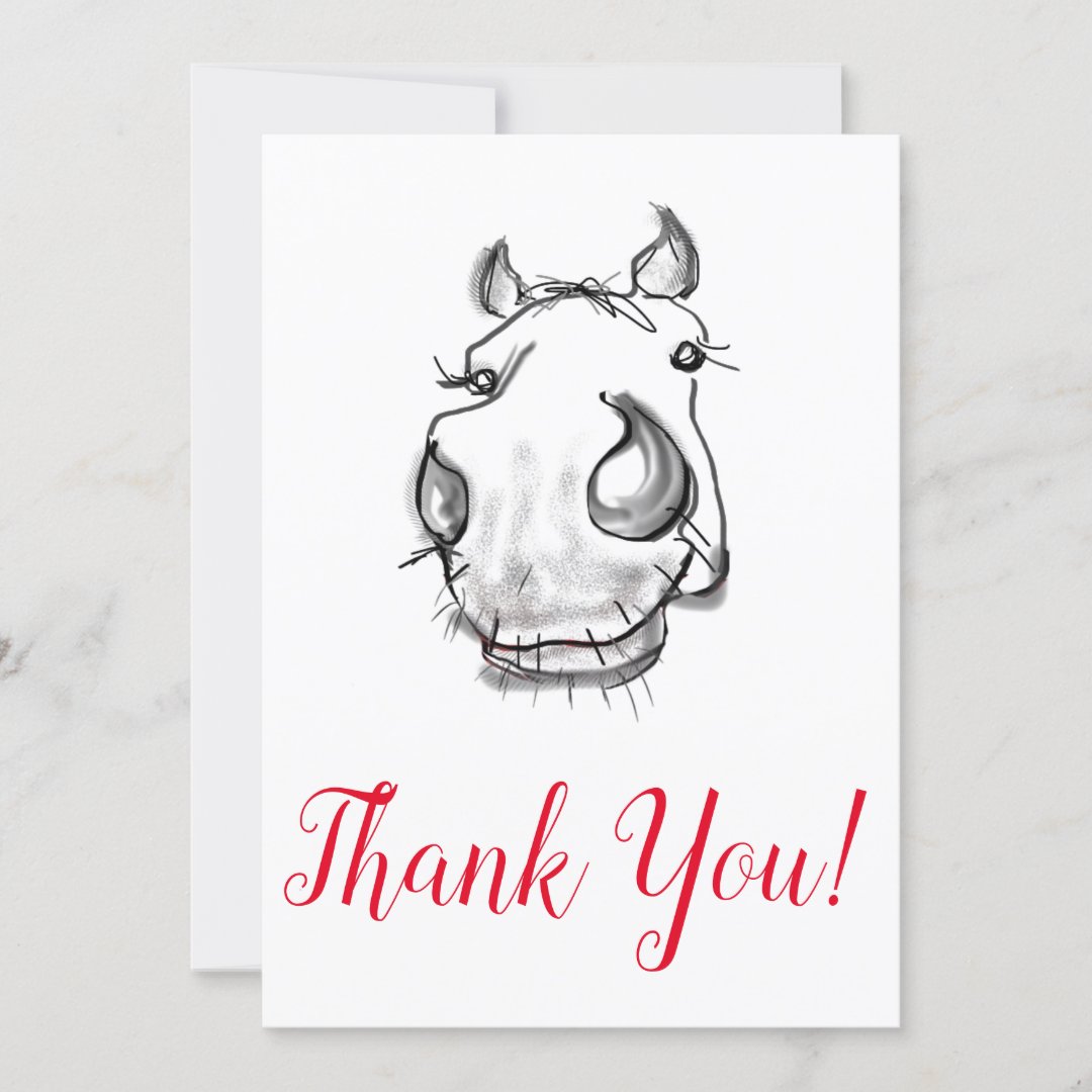Cute horse lover's Thank You Card | Zazzle