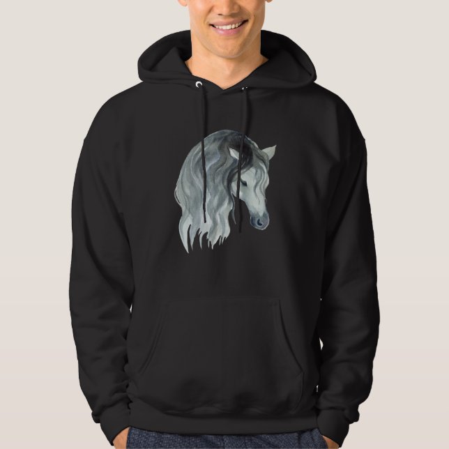 Cute Horse Mare Motif  Horse Stable Rider Foal Hoodie (Front)