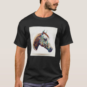Cute Horse Paint Splatter Colorful Watercolor Wome T-Shirt