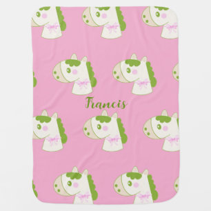 Cute Horse Pattern Personalized Pastel  Baby Blanket