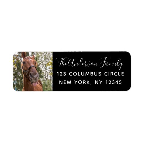 Cute Horse Photo Custom Return Address Label