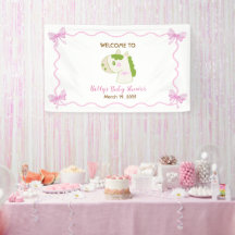 Cute Horse Pink Custom Girl Baby Shower Welcome 