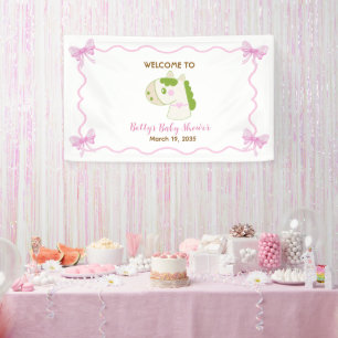 Cute Horse Pink Custom Girl Baby Shower Welcome Banner