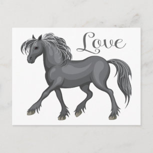 Cute Horse Pony Equestrian Hello, Love, Miss You Postcard