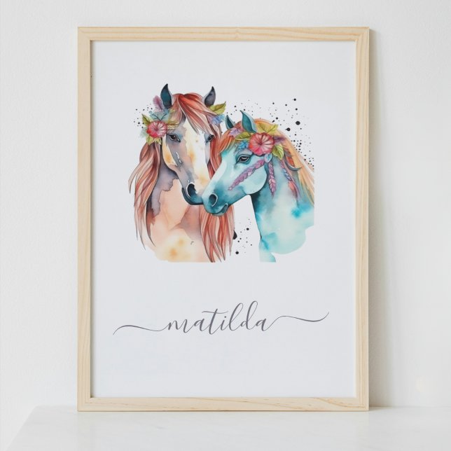 Cute Horse Pony Kid Bedroom Decor Watercolor (Creator Uploaded)