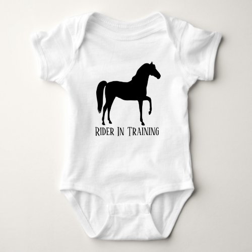 cute horse rider in training baby bodysuit