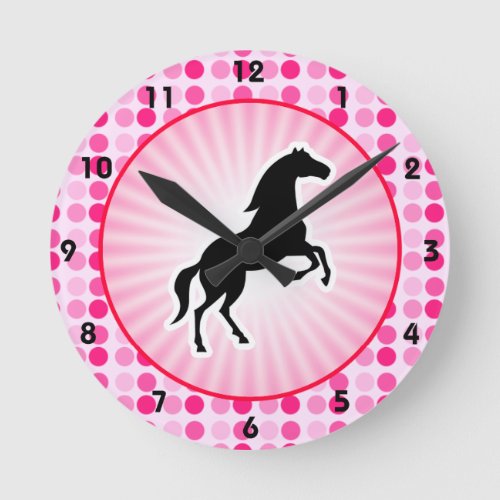 Cute Horse Round Clock