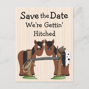 Cute Horse Save the Date Wedding Notice Invitation