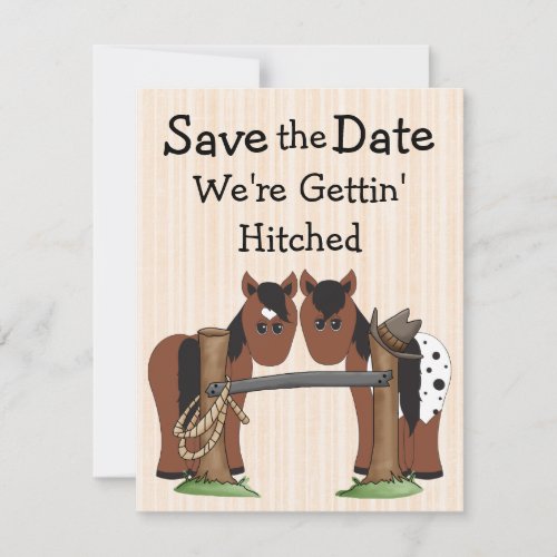 Cute Horse Save the Date Wedding Notice Invitation