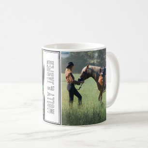 Cute Horse Two Photo Collage and Names Coffee Mug