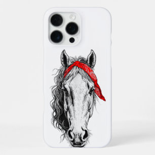 Cute Horse wears western Red Bandana iPhone 16 Pro Max Case