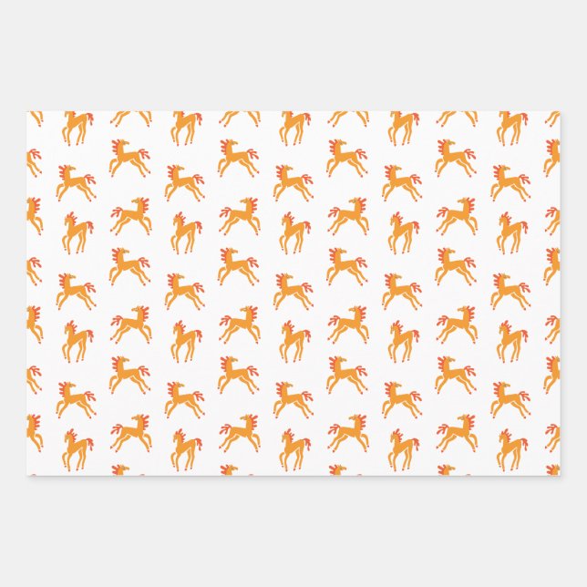Cute horse  wrapping paper sheets (Front)