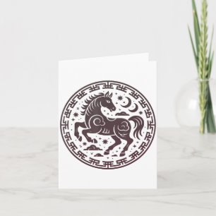 Cute Horse Year Girl Loves Unicorn Animal Vibes Fo Card