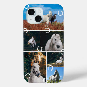 Cute Horsehoes Horse Photo Collage iPhone 15 Case