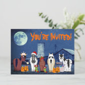 Cute Horses in Costumes ~ Horse Halloween Party Invitation (Standing Front)