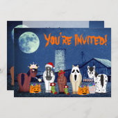 Cute Horses in Costumes ~ Horse Halloween Party Invitation (Front/Back)