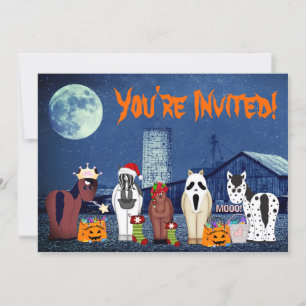 Cute Horses in Costumes ~ Horse Halloween Party Invitation