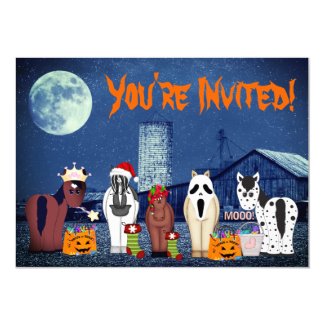 Cute Horses in Costumes ~ Horse Halloween Party Invitation